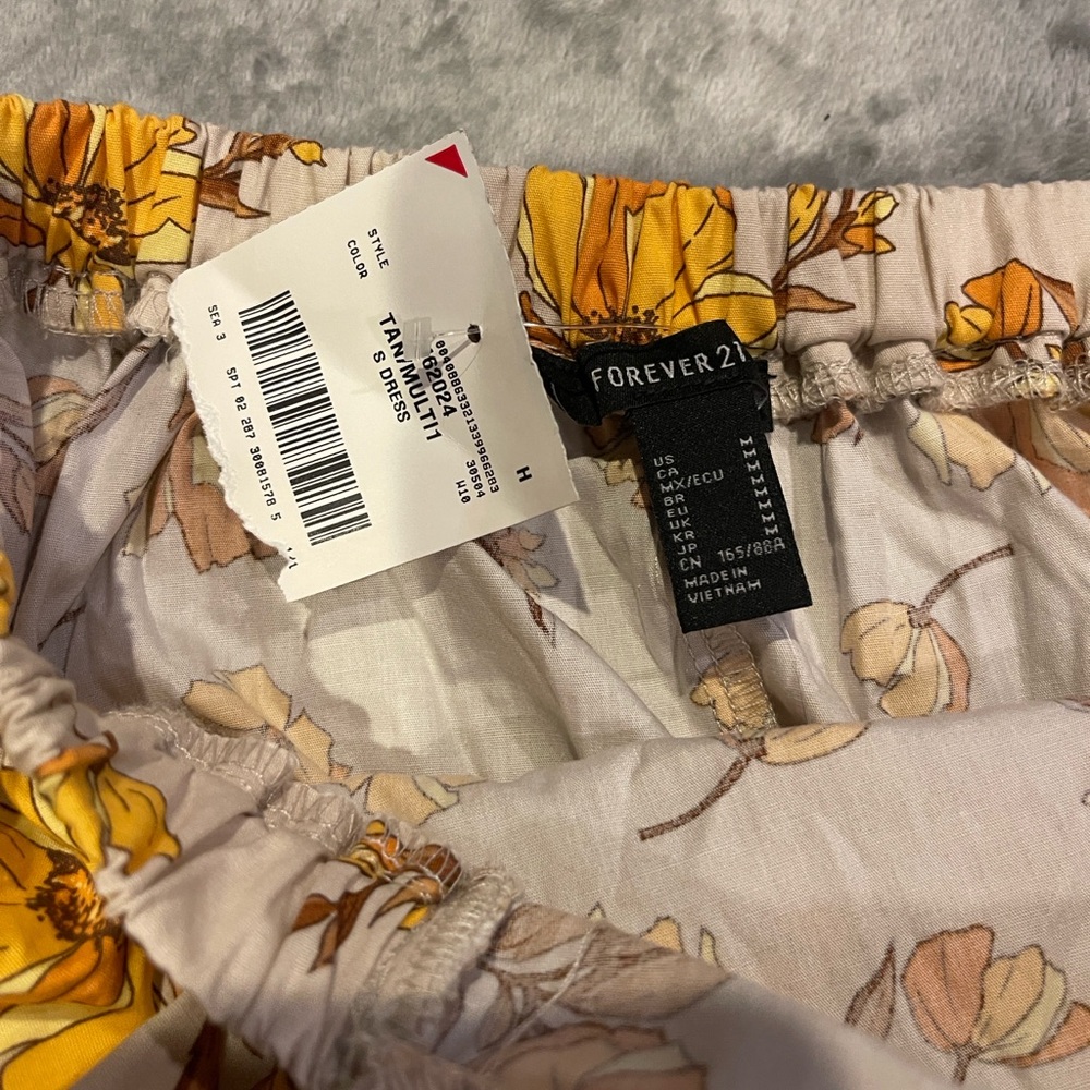 Forever 21 Yellow Floral Midi Dress - Picture 4 of 4
